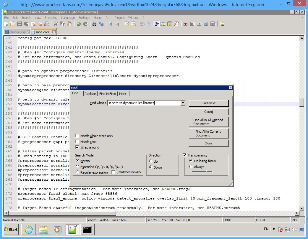 Practice Labs screenshot.